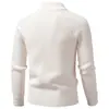 Invierno 2026 nuevo suéter de punto de moda para hombre con media cremallera, top de punto talla grande, color liso, camisa básica simple para hombre