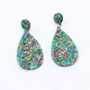 Aretes Personalizados de Corona de Carnaval Aretes de Máscara de Estrella Aretes Acrílicos Estampados Aretes para Mujer