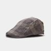 Sombrero Boina clásica de estilo británico para mujer, de algodón vintage a cuadros, de dos piezas delantera y trasera, sombrero de avance, sombrero de repartidor para hombre