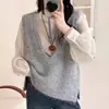 Colete de Tricô Gola V de Mohair Francês Curto Roupa Externa Feminina Outono e Inverno Pulôver Slim Colete Sem Mangas Top