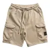 Pantalones Cortos Casuales para Hombre Verano 2025 Juventud Multibolsillo Retro Japonés Modernos Color Sólido Pantalones Deportivos de Cinco Puntos