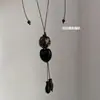 Novo Colar de Conchas de Planta Estilo Chinês Coração com Contas para Mulheres Cadeia Longa Retro Pingente Corrente de Suéter Joia