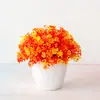 Flores artificiais de simulação direto da fábrica, pequenos bonsais, ornamentos para sala de estar, café, mesa de jantar, flores falsas, mini plantas em vasos de quatro estações, primavera