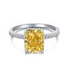 Anillo de plata de ley 925 con diamantes de alto carbono para mujer, anillo de circonita 8A con corte cuadrado de flor de hielo, color tesoro, explosiones en vivo.
