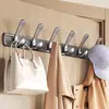 Ganchos de Porta Cor de Chumbo para Casacos e Chapéus, Ganchos de Entrada sem Furar, Ganchos de Parede para Portas de Sala de Estar e Banheiro