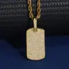 Placa Militar Personalizada Transfronteriza de Plata S925 Incrustada con Moissanita de Diamante Completo, un Accesorio Icónico en la Cultura Rap y Callejera Europea y Estadounidense