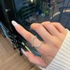 Anillo abierto semicircular exagerado con diseño de nicho para mujer, estilo frío, personalidad de moda, anillo con índice de marea simple.