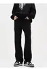 Jeans Casual Reto Flare Preto Masculino Outono Estilo Americano