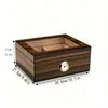 Caja de Almacenamiento Humidificadora de Madera para Cigarros Caja de Colección de Cigarros de Madera Maciza Caja Humidificadora de Cigarros Hecha a Mano Caja de Madera Cuadrada con Tapa abatible