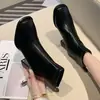 Botines Franceses para Mujer Estilo Coreano 2026 Nuevos de Invierno Tacón Grueso de Moda Tendencia Versátiles Botas de Moda Punta Redonda Botas Adelgazantes