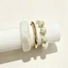 Mais vendido na Europa e América, pulseira de resina degradê, pulseira de metal com contas em camadas, conjunto de três peças com acessórios de design exclusivo
