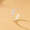 Anillo Abierto de Plata Esterlina S925 Cabeza de Pan Lujo Ligero Fresco Nicho Accesorio Versátil Anillo Baguette Croissant