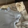 Ropa Infantil Estilo Coreano 2026 Nuevo Conjunto de Dos Piezas Primavera y Verano para Niñas Camiseta de Manga Corta con Hombros Abullonados Falda de Encaje Calado para Niños