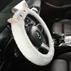 Cubierta de Volante de Coche de Cachemira Linda y Personalizada Universal Sin Anillo Interior Dibujos Animados Cómoda y Valiente contra el Frío Invierno Resistente al Frío y Cálida