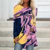 Amazon Transfronterizo Patrón Estilo Tinta Suelta Camiseta 3D Comercio Exterior Europeo y Americano Pez Pintado Cuello Redondo Cuello Alto Manga Larga para Mujer