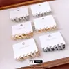 Pendientes Redondos de Circonita Chapados en Oro Real de 14K, Juego de Seis Piezas, Pendientes de Moda y Versátiles, Estilo Lujo Ligero, Accesorios para Orejas Simples y Elegantes