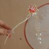 Hanfu Ornamento de Cabelo Lanterna Borla Cabelo Hairpin Flor Lanterna Luminosa Liga Hairpin Disco Cabelo Cheongsam Acessórios Femininos Antigos