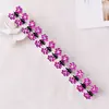 Presilha de Cabelo Grande Exquisite, Presilha de Cabelo Exquisite Flor de Ameixa com Strass, Presilha de Cabelo Fixa, Acessório de Cabelo para Crianças