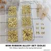 Accesorios para Uñas Aleación Lazo Paquete Mixto Caja de 6 Compartimentos Alta Retención de Color Mini Cinta Lazo Pequeño Decoraciones para Uñas