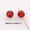 Pulseira Colar de Contas Retro Vermelho Translúcido Dourado Pintado Acrílico Artesanal DIY Acessórios de Joias Miçangas Soltas para Atacado