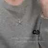 Estilo Minimalista Plata Tres Dimensiones Estrella de Mar Collar Nicho Diseño Simple Gargantilla Ins Estilo Fresco Moda Cadena para Clavícula