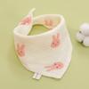 Babeiro de Muslin, Toalha Quadrada de Gaze com Botões de Pressão, Toalha Quadrada Pequena para Bebê de Creche, Toalha Triangular de Gaze de Quatro Camadas Anti-Vômito