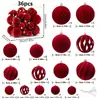Decoraciones Navideñas de Productos Nuevos Transfronterizos Juego de 36 Bolas de Navidad Afelpadas de Forma Irregular Adornos para Árbol de Navidad Bolas Decorativas
