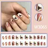 Nova Arte de Unhas Irregular Retrô para Outono e Inverno, Versátil e Estilosa, Unhas Postiças Color-Blocking, 24 Peças