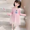 Vestido de Niña Primavera y Otoño Manga Larga Ropa Infantil Falda de Niña Falda Tutú Vestido de Princesa Elsa Infantil Frozen