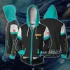 2023 transfronteiriço novo Riman Chuyin futuro cosplay 3D impressão digital moletom com capuz zíper pullover