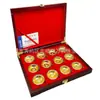 Cuenco de oro conmemorativo del zodíaco, caja de madera, traje de serpiente del zodíaco, medallón conmemorativo, se vende como regalo de apertura de seguro.