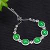 Conjunto de Calcedônia atacado pingente de calcedônia de gelo brincos anel pulseira luxo cravejado calcedônia verde conjunto de quatro peças