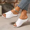 Sandalias Casuales de Cuña con Plataforma Gruesa de Talla Grande para Mujer, Adecuadas para Uso en Exteriores, Verano 2026, Tacón Medio, Zapatos de Playa de Moda, Talla 43
