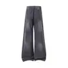 Nuevos jeans rectos de pierna ancha para hombre estilo retro americano con pedrería, lavados, corte holgado, caídos, hasta el suelo, pantalones rectos de calle