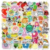 Nueva Compra Directa Transfronteriza de 100 Piezas de Pegatinas de Graffiti Frescas y Sencillas, Pegatinas Decorativas Creativas de Donas Rosas con Graffiti