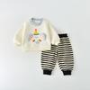 Conjunto Casual de Outono para Meninas Estilo Coreano Bebê Menina Super Fofo Desenho Animado Moletom de Manga Longa e Calça de Moletom Conjunto de Duas Peças para Passeio