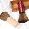 Cepillo Barbero para Quitar Polvo del Cuello Hombres Estilismo Barba Cepillo Salón de Belleza Cepillo para Barrer Cabello Cortado Cerdas Suaves Limpieza de Cuello Cepillo de Madera