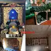Xizang Madera Maciza Aplique de Flor de Esquina Decoración de Altar Estilo Chino Talla en Madera Nube Auspiciosa Dragón y Fénix Jugando con Perlas Estilo Chino Antiguo