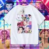 Camiseta de Manga Corta Kpop Demon Slayer para Niñas, Top Holgado de Algodón para Verano, Ropa Infantil de Moda de Media Manga