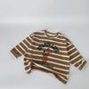 Ropa Infantil Maibao Niños y Niñas Ropa Interior 2026 Camiseta Infantil de Manga Larga Estampado de Oso Top Rayado Estilo Coreano de Moda
