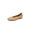 Zapatos Planos de Moda Suaves, Zapatos de Abuela Elásticos Antideslizantes de Punta Redonda de Piel de Oveja Simples de Boca Baja, Nuevos para Primavera y Otoño 2026