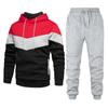 Novo Conjunto Esportivo Masculino Transfronteiriço com Moletom Color-Blocked e Calça Longa Conjunto de Duas Peças, Conjunto Esportivo Casual de Uma Peça para Dropshipping