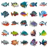 50 Ppiranha Personalidad Transfronterizo Animal Feroz Creativo Decorativo Taza de Agua Equipaje Patineta Teléfono Guitarra Pegatina