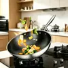 Wok de Acero Inoxidable 410 Engrosado, Sartén Antiadherente de Panal