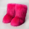 Botas de Piel Europeas y Americanas Transfronterizas, de Caña Alta con Piel Sintética de Zorro, Calientes de Invierno, Largas y de Media Pantorrilla para Mujer, Estilo Invierno