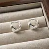 Pendientes Geométricos Trenzados en Forma de U de Lujo Ligero Europeo y Americano, Pendientes Versátiles para Mujer, Pendientes Elegantes al por Mayor