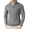 Suéter de punto con media cremallera para hombre, ajuste slim, casual de negocios, top fino como capa base para hombre