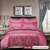 Comércio exterior transfronteiriço estilo europeu luxo leve jacquard acetinado capa de edredom de plumas conjunto de três peças conjunto de cama para casa