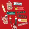 Decoración de Pastel de Navidad Transfronteriza Oso Ins Coreano Postre de Horneado Enchufe Bandera Pequeña Cuadros Ciervo Astas Sombrero Pequeño