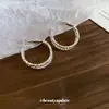 Pendientes Colgantes Redondos de Doble Capa con Plisado de Aguja de Plata, de Moda, Simples, Estilo Fresco, Pendientes Elegantes, Pendientes de Diseño Nicho
